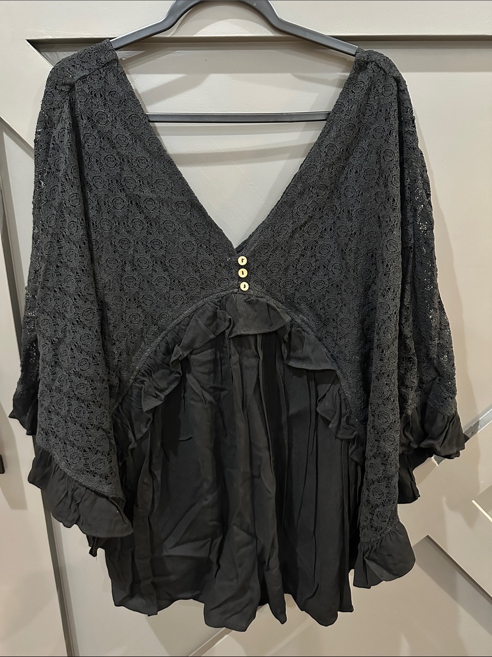 Pink Lily Black Lace V-Neck Romper - NWOT